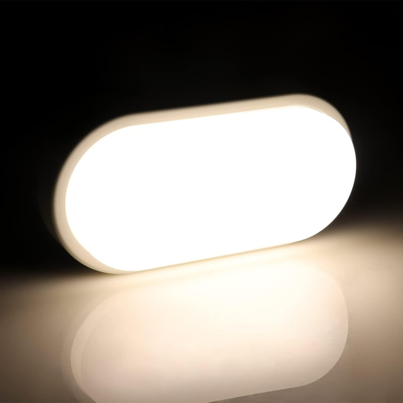 da LIGHT LED Mennyezeti Lámpa 12W 1020 Lumen Vízálló IP54 Fürdőszoba Nappali Pince 4000K - White, Set of 1