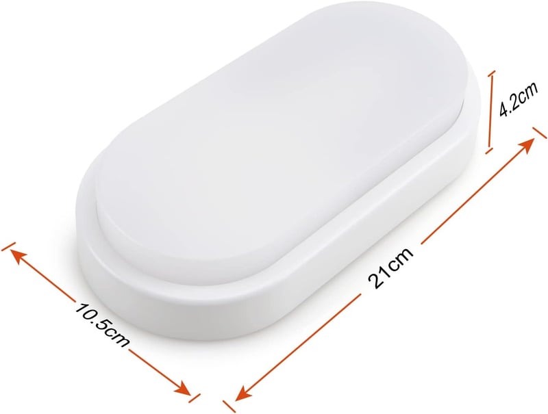 da LIGHT LED Mennyezeti Lámpa 12W 1020 Lumen Vízálló IP54 Fürdőszoba Nappali Pince 4000K - White, Set of 1