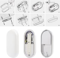 da LIGHT LED Mennyezeti Lámpa 12W 1020 Lumen Vízálló IP54 Fürdőszoba Nappali Pince 4000K Semleges Fehér 2db 4