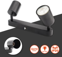 da LIGHT LED Mennyezeti Lámpa 2-Ágú Forgó Spotlámpa GU10 Retro Fekete 2