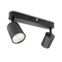 da LIGHT LED stropné svietidlo, dvojramenný otočný reflektor, GU10, retro čierne 1