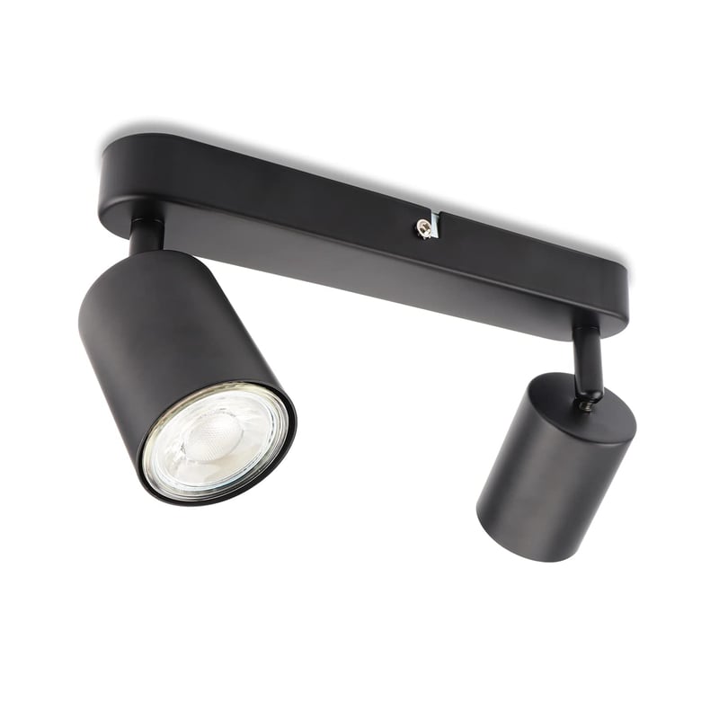 da LIGHT LED stropné svietidlo, dvojramenný otočný reflektor, GU10, retro čierne
