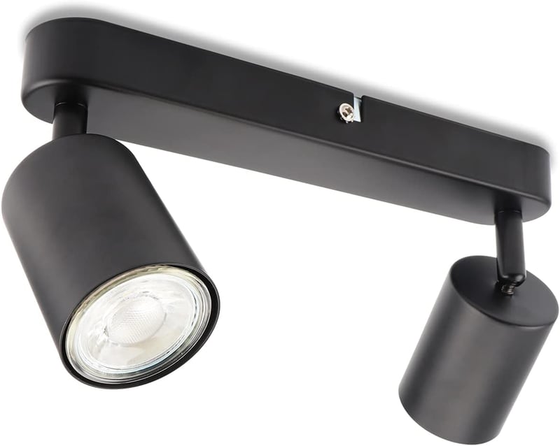 da LIGHT LED Mennyezeti Lámpa 2-Ágú Forgó Spotlámpa GU10 Retro Fekete