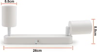 da LIGHT LED Mennyezeti Lámpa 2 Izzós Forgó Spotlámpa GU10 Retro Fehér 230V 2