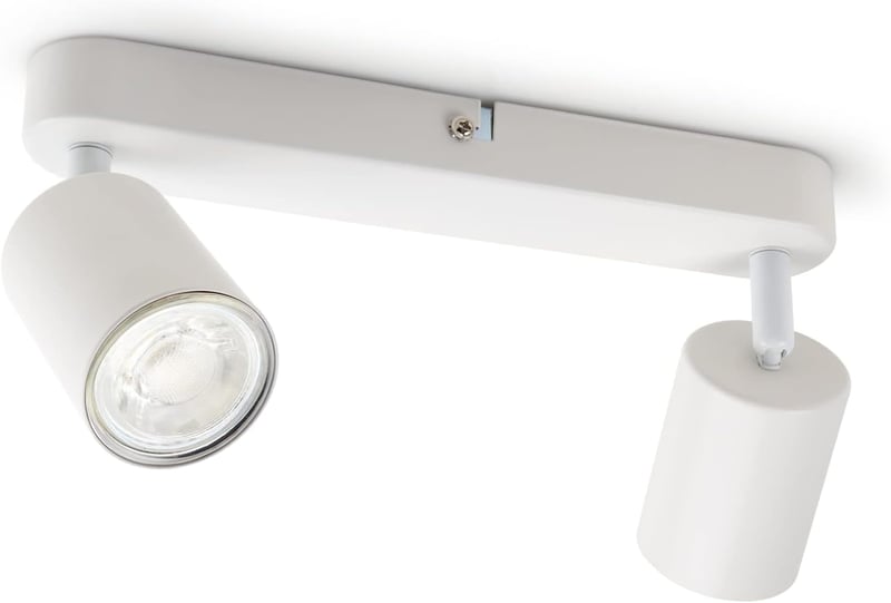 da LIGHT LED Mennyezeti Lámpa 2 Izzós Forgó Spotlámpa GU10 Retro Fehér 230V