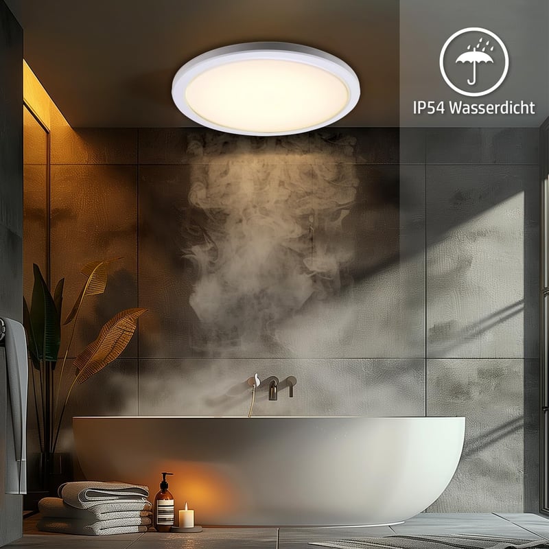 da LIGHT LED Mennyezeti Lámpa 24W 3250 Lumen IP54 Vízálló Kerek 29cm 3CCT