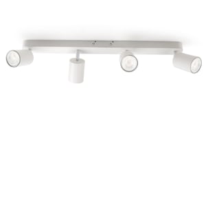 Spot LED de tavan da LIGHT cu 4 socluri, rotativ și pivotant, GU10, 230V, alb — carcasă deteriorată (stare: vezi a 2-a imagine)