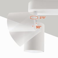 da LIGHT LED mennyezeti lámpa 4 foglalattal, forgatható és dönthető spotlámpa GU10 (izzó nélkül), retro vintage mennyezeti spot, 230V, fehér, nappaliba, hálószobába, konyhába 4