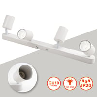 da LIGHT LED mennyezeti lámpa 4 foglalattal, forgatható és dönthető spotlámpa GU10 (izzó nélkül), retro vintage mennyezeti spot, 230V, fehér, nappaliba, hálószobába, konyhába 3