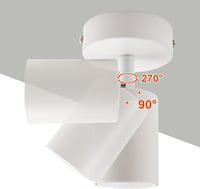 da LIGHT LED Mennyezeti Lámpa Forgatható Spotlámpa GU10 Fehér Retro Stílusú Lámpatest - 8CM-1SPOT, White 4