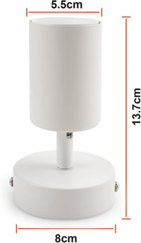 da LIGHT LED Mennyezeti Lámpa Forgatható Spotlámpa GU10 Fehér Retro Stílusú Lámpatest - 8CM-1SPOT, White 2