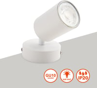 da LIGHT LED Mennyezeti Lámpa Forgatható Spotlámpa GU10 Fehér Retro Stílusú Lámpatest - 8CM-1SPOT, White 3
