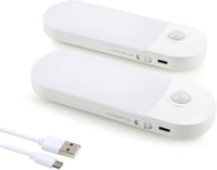 DA LIGHT LED mozgásérzékelős akkus éjjeli lámpa, 2db USB-s újratölthető szekrényvilágítás, 3000K meleg fehér 1