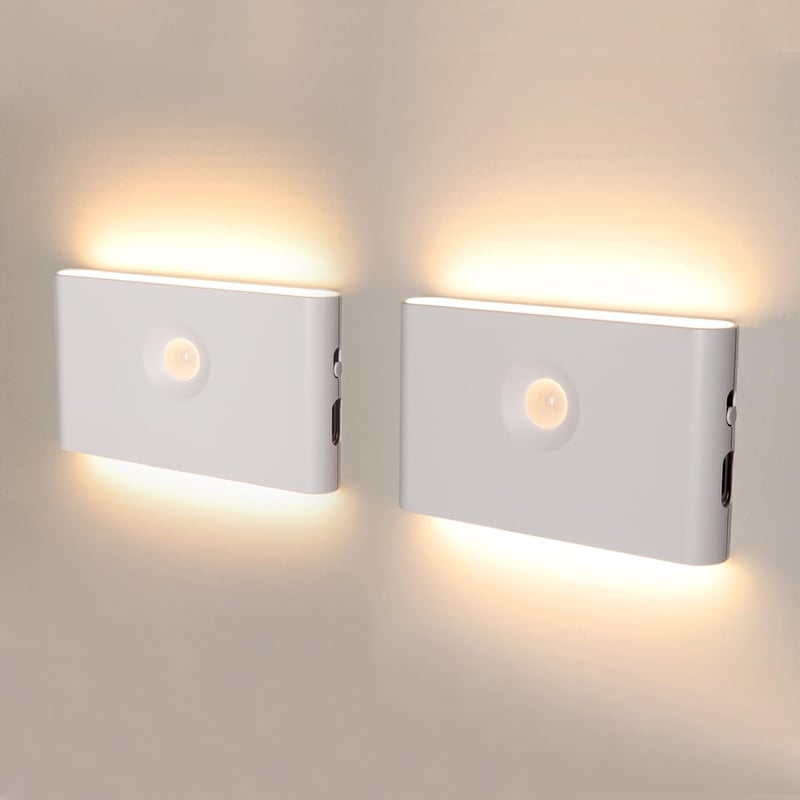 da LIGHT LED Mozgásérzékelős Éjszakai Lámpa USB Töltős 2db Meleg Fehér