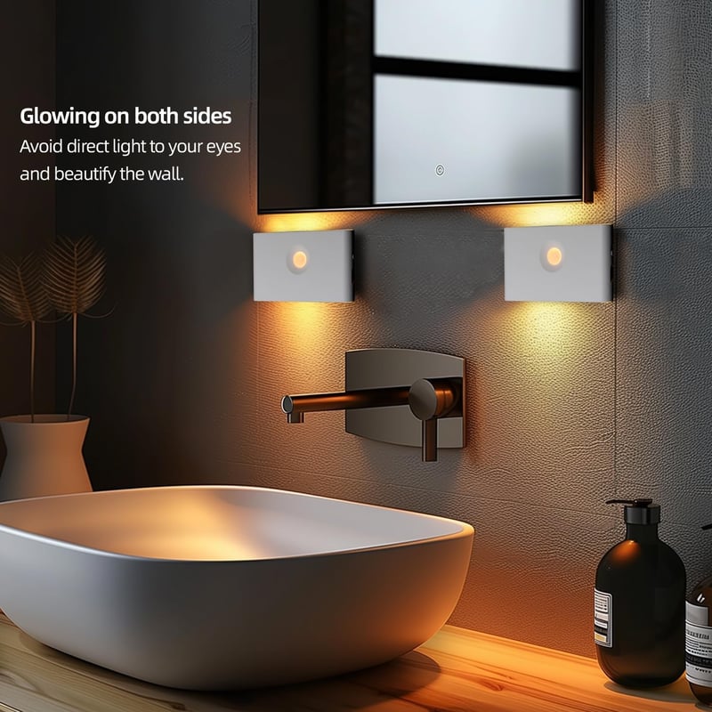 da LIGHT LED Mozgásérzékelős Éjszakai Lámpa USB Töltős 2db Meleg Fehér