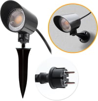 LED reflektor DA LIGHT 6W 600LM, 3000K teplá biela, vonkajšie nástenné svietidlo s 1,5m káblom, otočný záhradný reflektor, vodotesný IP65 pre osvetlenie rastlín 3
