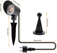 LED reflektor DA LIGHT 6W 600LM, 3000K teplá biela, vonkajšie nástenné svietidlo s 1,5m káblom, otočný záhradný reflektor, vodotesný IP65 pre osvetlenie rastlín 2