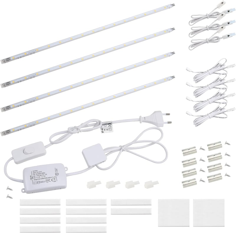 da LIGHT LED Szalagfény 7W 700lm Meleg Fehér Konyhai Szekrény Világítás 4x41cm Bővíthető Rendszer