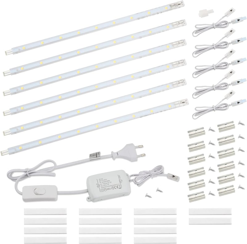 da LIGHT LED Szalagfény Kapcsolóval 760 lm Hideg Fehér Konyhai Szekrény Világítás 6x26 cm