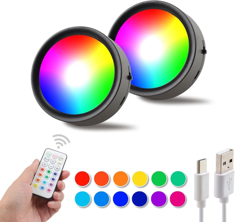 da LIGHT LED szekrénylámpa szett 2db RGBW távirányítóval, vezeték nélküli, dimmelhető - 1000mAh_2_Schwarz
