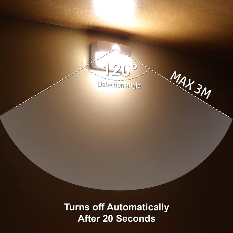 da LIGHT Mozgásérzékelős LED Éjszakai Lámpa 2db Meleg Fehér 3000K
