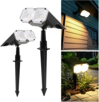 Set de 2 proiectoare solare LED da LIGHT IP65 pentru exterior, cu țăruș și suport de perete 1