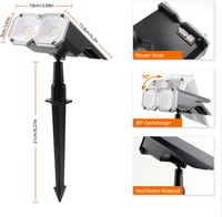 Set de 2 proiectoare solare LED da LIGHT IP65 pentru exterior, cu țăruș și suport de perete 2