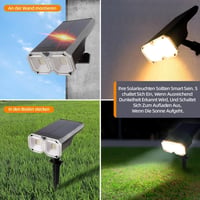 Set de 2 proiectoare solare LED da LIGHT IP65 pentru exterior, cu țăruș și suport de perete 5