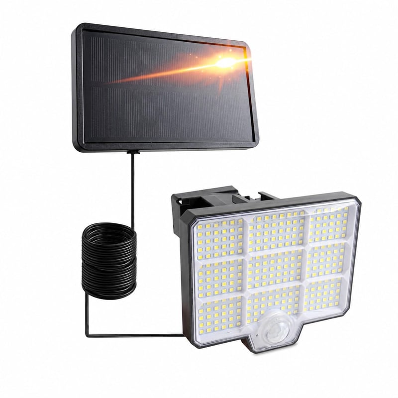 Lampă solară de exterior da LIGHT, 294 LED-uri, cu senzor de mișcare, IP65, 2 în 1, 4 moduri de funcționare, iluminat solar de grădină
