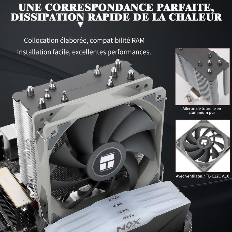 Thermalright Assassin King 120 SE CPU hűtő - 5 heatpipe, csendes ventilátor, AMD/Intel kompatibilis