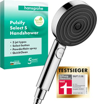 Hansgrohe Pulsify Select S Víztakarékos Zuhanyfej 9l/min, 3 Sugártípussal, Króm, Kerek (⌀105mm), EcoSmart Technológiával, Vízkőgátló Funkció 1