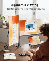 ErGear Dual Monitor Tartó 13-32" Képernyőhöz, Magasságállítható Dönthető 4
