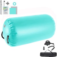 FBSPORT Felfújható Air Roll 100/120cm Jóga Gimnasztika Henger Tornaszőnyeg Hordtáskával - 120*75 cm, Mint green 1