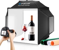 PULUZ Professzionális Fotó Box 480 LED Világítással - 40x40cm Fotóbox 3 Fénypanellel, 5500K, 4 PVC Háttérrel Ékszer és Termékfotózáshoz 8