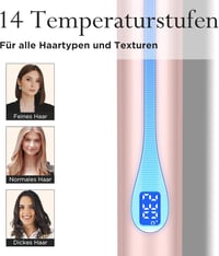 PARWIN PRO BEAUTY Infravörös Ionos Hajvasaló és Hajgöndörítő 2-in-1, 14 Hőfokozat 100-230°C, Kerámia Bevonat, Antisztatikus Hatás, Lila 5