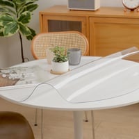 Eralove Átlátszó Kerek Asztalvédő Fólia - 120 cm Átmérőjű PVC Terítő - 2 mm Vastag Vízálló Asztalterítő - Szagtalan, Méretpontos Műanyag Véd 4