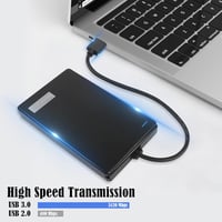GINTOOYUN 2,5" HDD/SSD Külső Ház - USB 3.0 Szuper Gyors SATA III Merevlemez Tok Laptophoz és PC-hez, LED Kijelzővel, Fekete 3