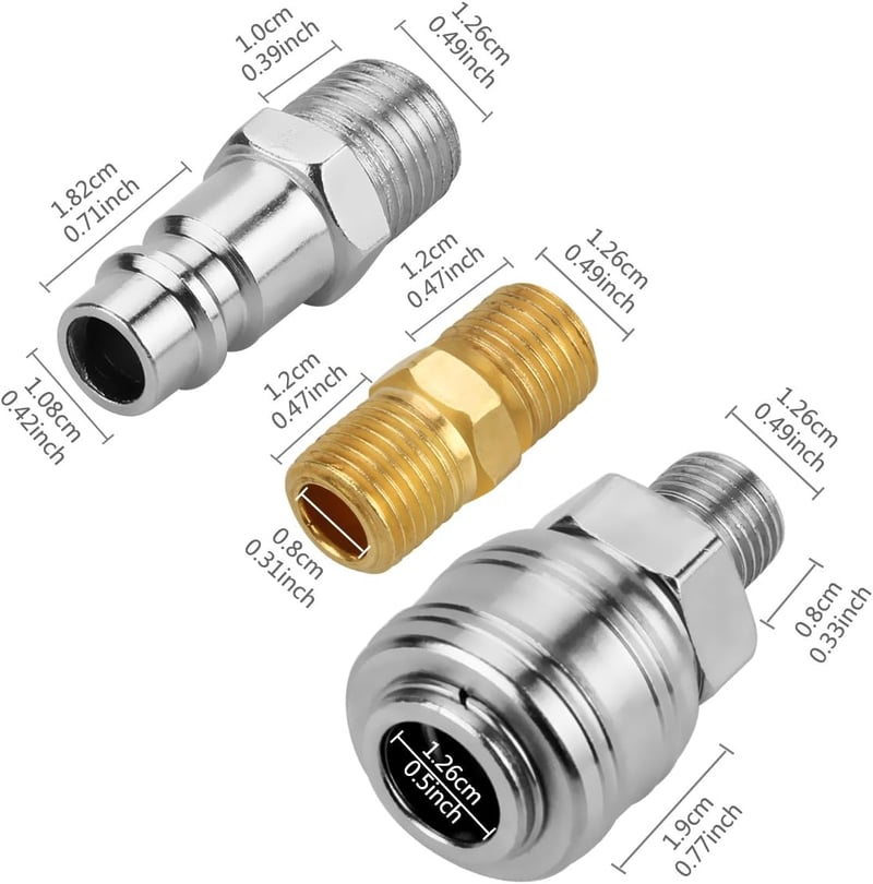 Preciva 1/4" Nyomásszabályozó Szelep - Légkompresszorokhoz, 175 PSI/12 BAR Nyomásmérővel - EU Szabvány, Fém Ház, 3 Csatlakozó, Fekete