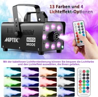 AGPtEK Füstgép 13 Színű LED Világítással - 500W RGB Effektekkel, 57m³/perc Teljesítmény, Vezetékes és Rádiós Távirányítóval Esküvőkre, Hallo 6