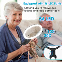 Ntrjtrss Kéz Nélküli Nagyító Lámpa - 36 LED-es Olvasó Nagyító USB Töltéssel, 10X-30X Nagyítás, Flexibilis Nyakkal, 3 Üzemmód, Időseknek, Jav 5