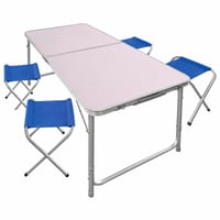 Skladací kempingový stôl AKTIVE 52893 so 4 stoličkami — na spodnej strane stola sú praskliny (stav: pozri 2. obrázok) 1