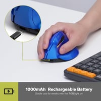 DeLUX M618MINI ergonomikus, vezeték nélküli, kék mini egér - RGB, 4000 DPI, csendes kattintás, karpális alagút szindrómára 4