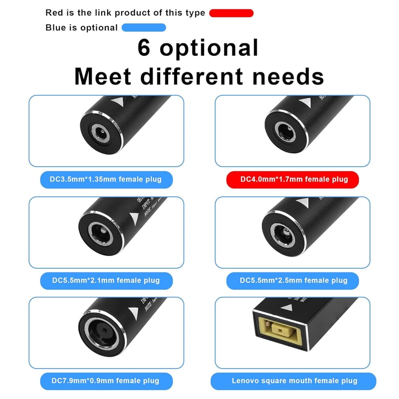 GINTOOYUN 65W PD Töltőkábel DC 4.0x1.7mm - USB-C Átalakító Laptopokhoz, Telefonokhoz, Tabletekhez, 18cm Fekete Univerzális Adapter