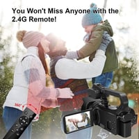 PITIKI 4K 64MP Videókamera WiFi Autofókusszal - 60FPS, 4" Érintőkijelző, 18X Zoom, YouTube Vlogkamera Mikrofonnal, Stabilizátorral és Távirá 5