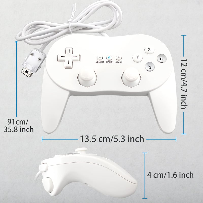 Nintendo Wii Vezetékes Klasszikus Kontroller Pro - Fehér OSTENT Gamepad