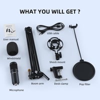 SUDOTACK USB Gaming Mikrofon Kondenzátor PC Streaming Podcast Felvételhez 7