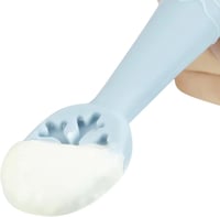 PandaEar BPA-mentes szilikon bébikanál készlet, 4 db, kék/szürke, 6 hónapos kortól 6