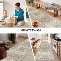 Cekene Boho Futószőnyeg 80x300 cm - Mosható, Csúszásmentes Hosszú Szőnyeg Konyhába, Előszobába, Hálóba - Vintage Mintás Poliészter Szőnyeg 7