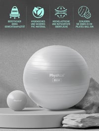 PhysKcal Fenyőzöld Fitness Labda Szett - 55 cm Tornalabda és 23 cm Pilates Labda, Csúszásgátló Ülőlabda Otthoni Edzéshez, Irodába és Jógához 2