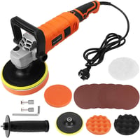 QWORK 1200W Autópolírozó Gép Szett - Változtatható Sebesség 500-3000 RPM, Polírozó Korongokkal, Autó, Motor, Bútor Polírozásához 1